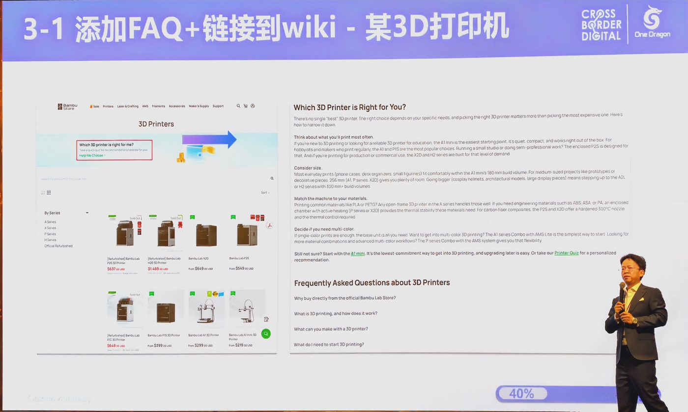 添加 FAQ 并链接到 wiki:某 3D 打印机官网案例