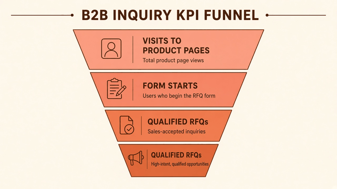 B2B询盘KPI漏斗示意