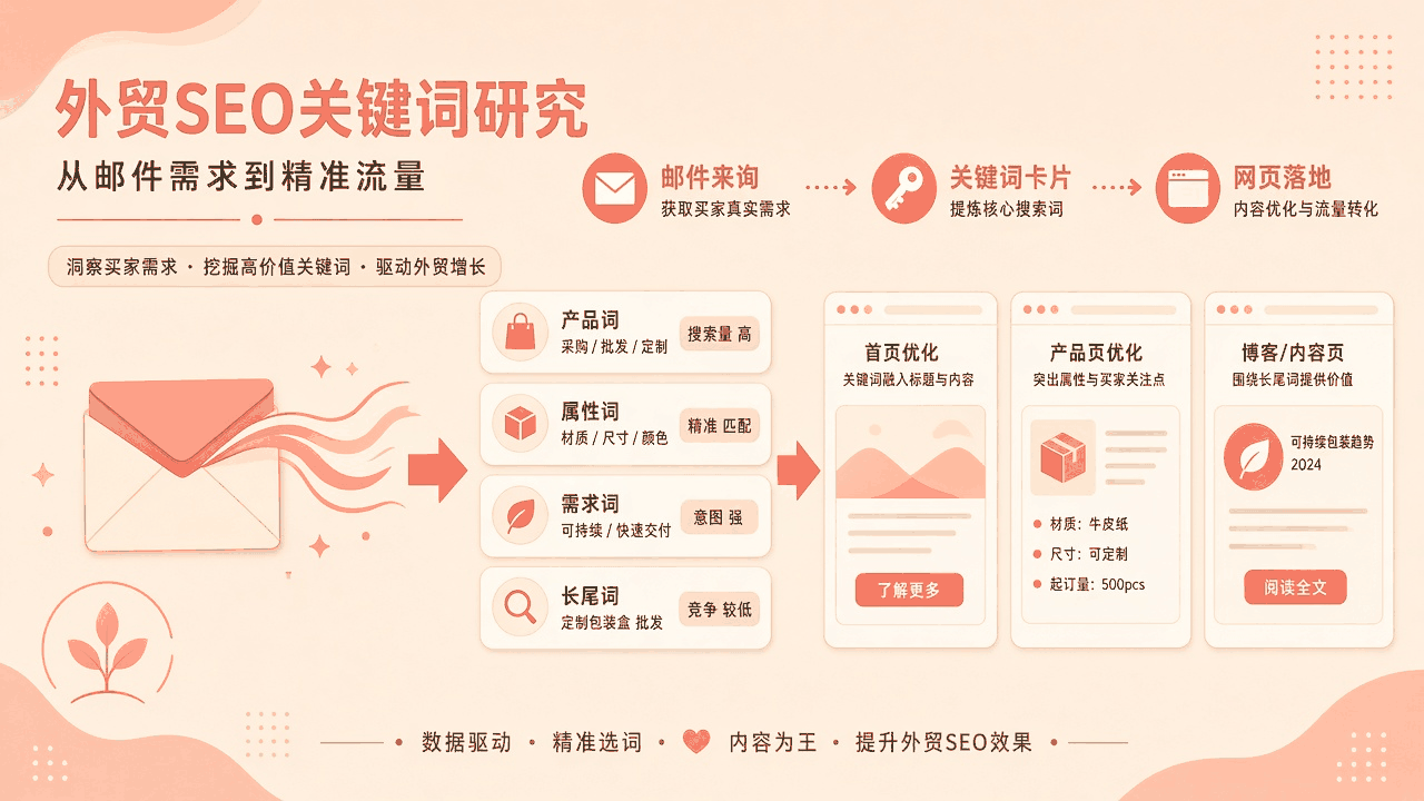 外贸SEO关键词研究：从询盘邮件到OEM/custom长尾