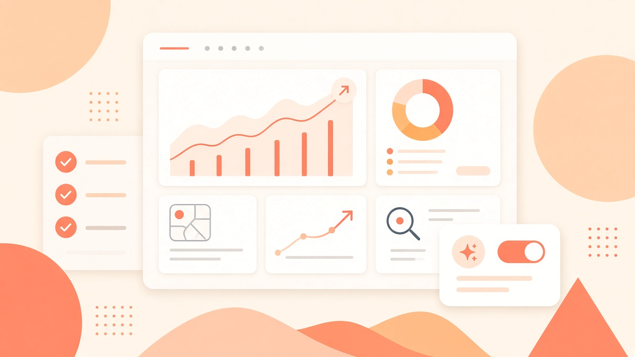 Search Console 与 AI 功能表现监测示意