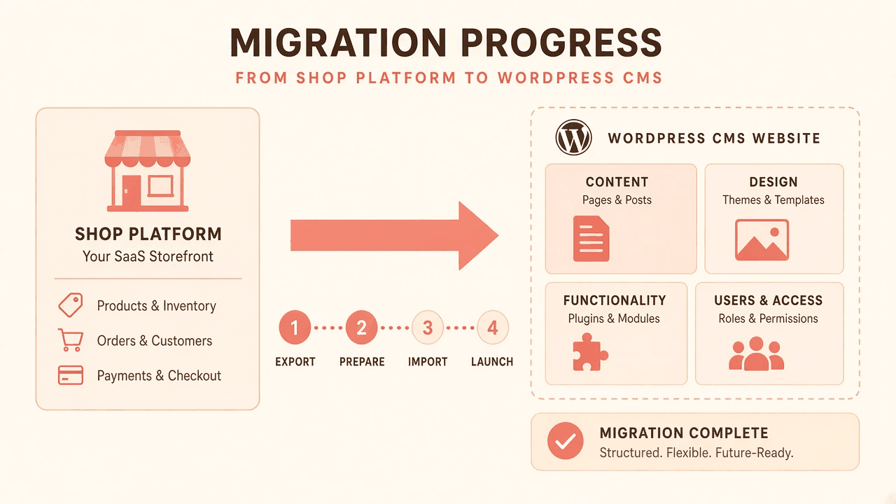 Shopify试水到WordPress迁移箭头