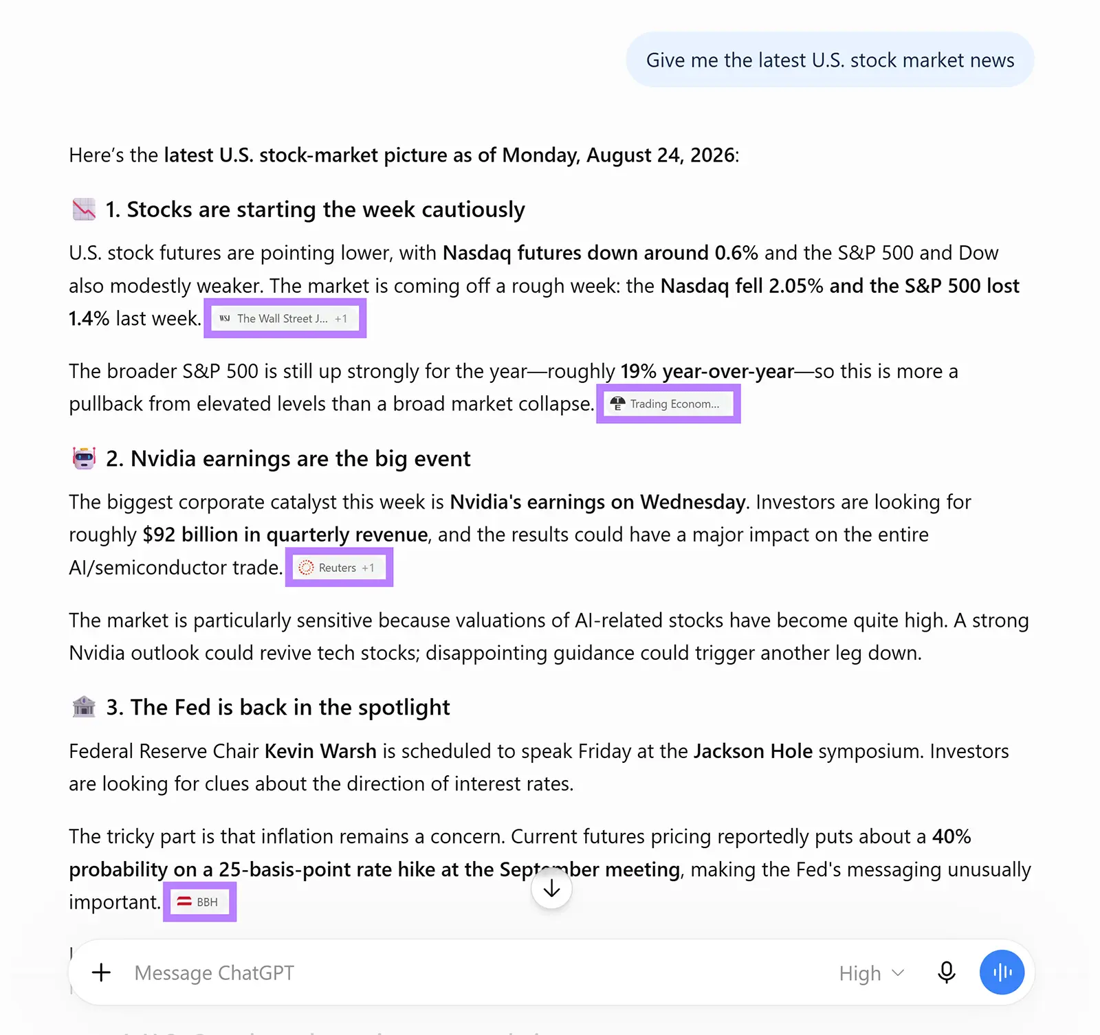 AI 搜索答案里的引用信源示例
